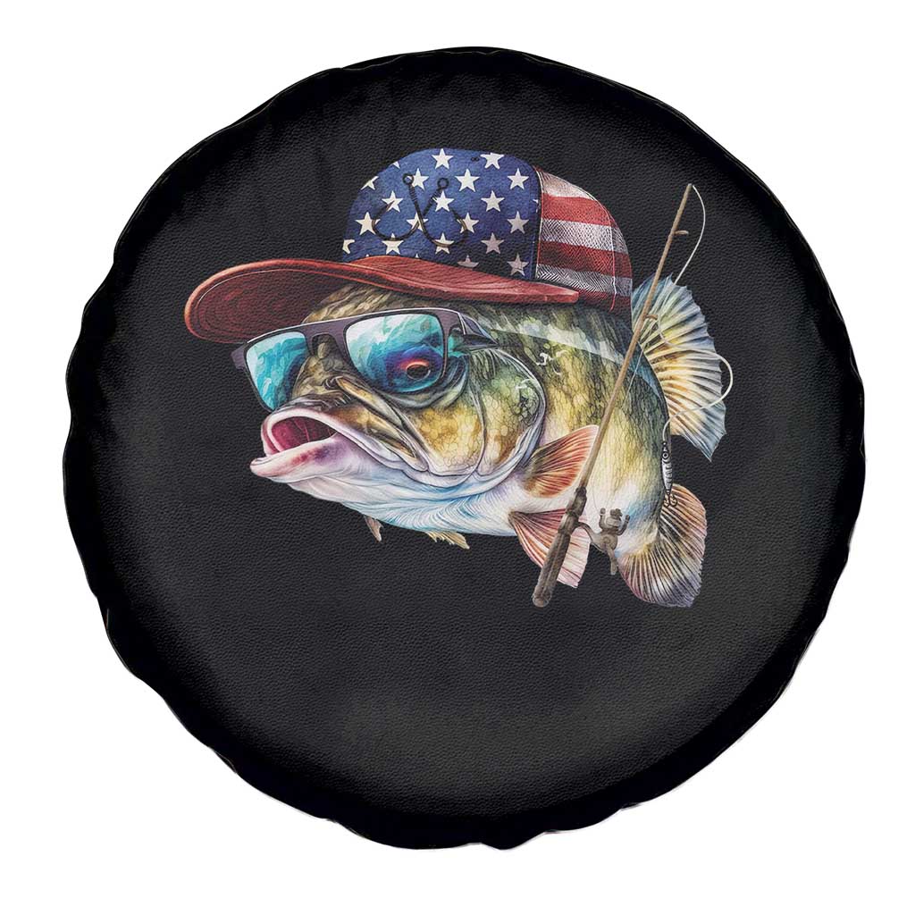 Funny Fishing American Flag Spare Tire Cover Patriotic Fisherman Family Gift - Wonder Print Shop
