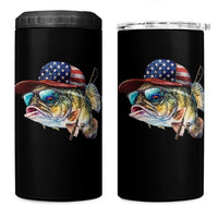 Funny Fishing American Flag 4 in 1 Can Cooler Tumbler Patriotic Fisherman Family Gift - Wonder Print Shop