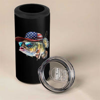 Funny Fishing American Flag 4 in 1 Can Cooler Tumbler Patriotic Fisherman Family Gift - Wonder Print Shop