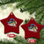 Funny Fishing American Flag Ceramic Ornament Patriotic Fisherman Family Gift - Wonder Print Shop