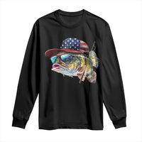 Funny Fishing American Flag Long Sleeve Shirt Patriotic Fisherman Family Gift - Wonder Print Shop