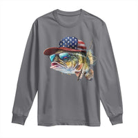 Funny Fishing American Flag Long Sleeve Shirt Patriotic Fisherman Family Gift - Wonder Print Shop