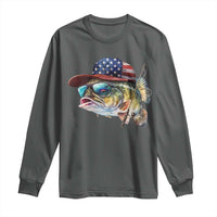 Funny Fishing American Flag Long Sleeve Shirt Patriotic Fisherman Family Gift - Wonder Print Shop