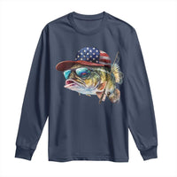 Funny Fishing American Flag Long Sleeve Shirt Patriotic Fisherman Family Gift - Wonder Print Shop