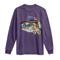 Funny Fishing American Flag Long Sleeve Shirt Patriotic Fisherman Family Gift - Wonder Print Shop