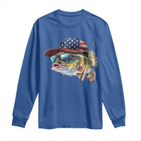Funny Fishing American Flag Long Sleeve Shirt Patriotic Fisherman Family Gift - Wonder Print Shop