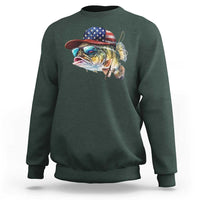 Funny Fishing American Flag Sweatshirt Patriotic Fisherman Family Gift - Wonder Print Shop