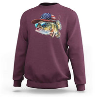 Funny Fishing American Flag Sweatshirt Patriotic Fisherman Family Gift - Wonder Print Shop
