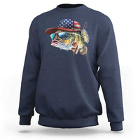 Funny Fishing American Flag Sweatshirt Patriotic Fisherman Family Gift - Wonder Print Shop