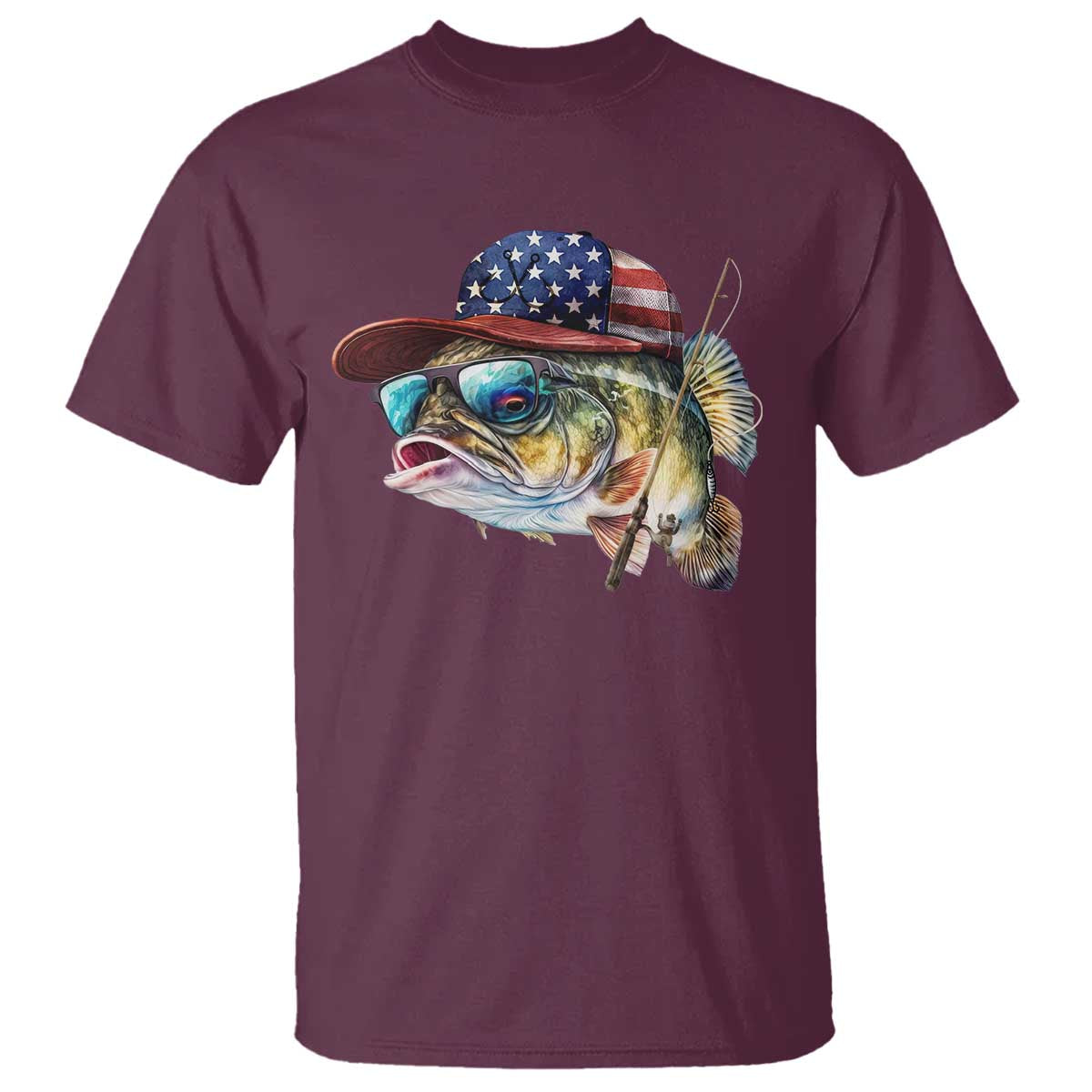 Funny Fishing American Flag T Shirt Patriotic Fisherman Family Gift - Wonder Print Shop