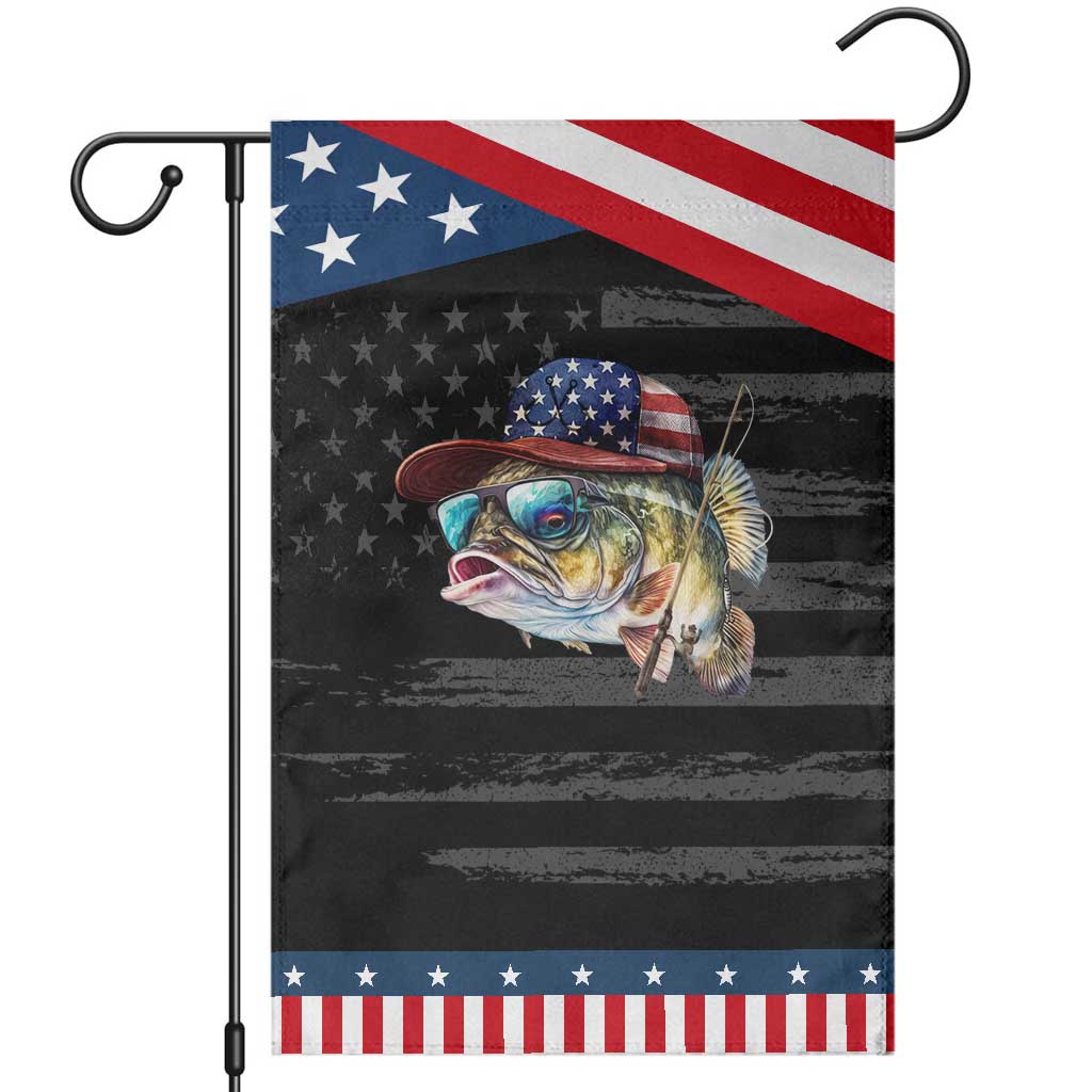 Funny Fishing American Flag Garden Flag Patriotic Fisherman Family Gift