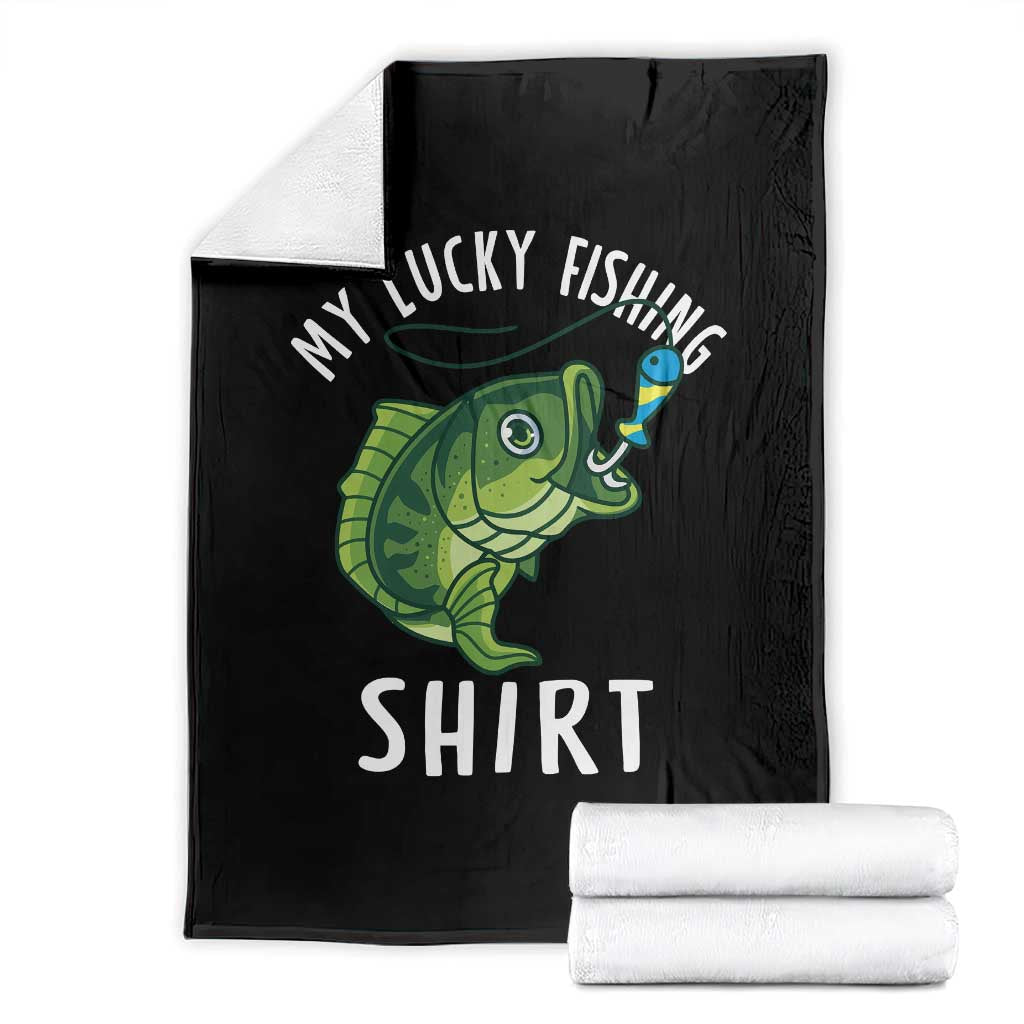 Lucky Fishing Throw Blanket Funny Fisherman Fish Lovers - Wonder Print Shop