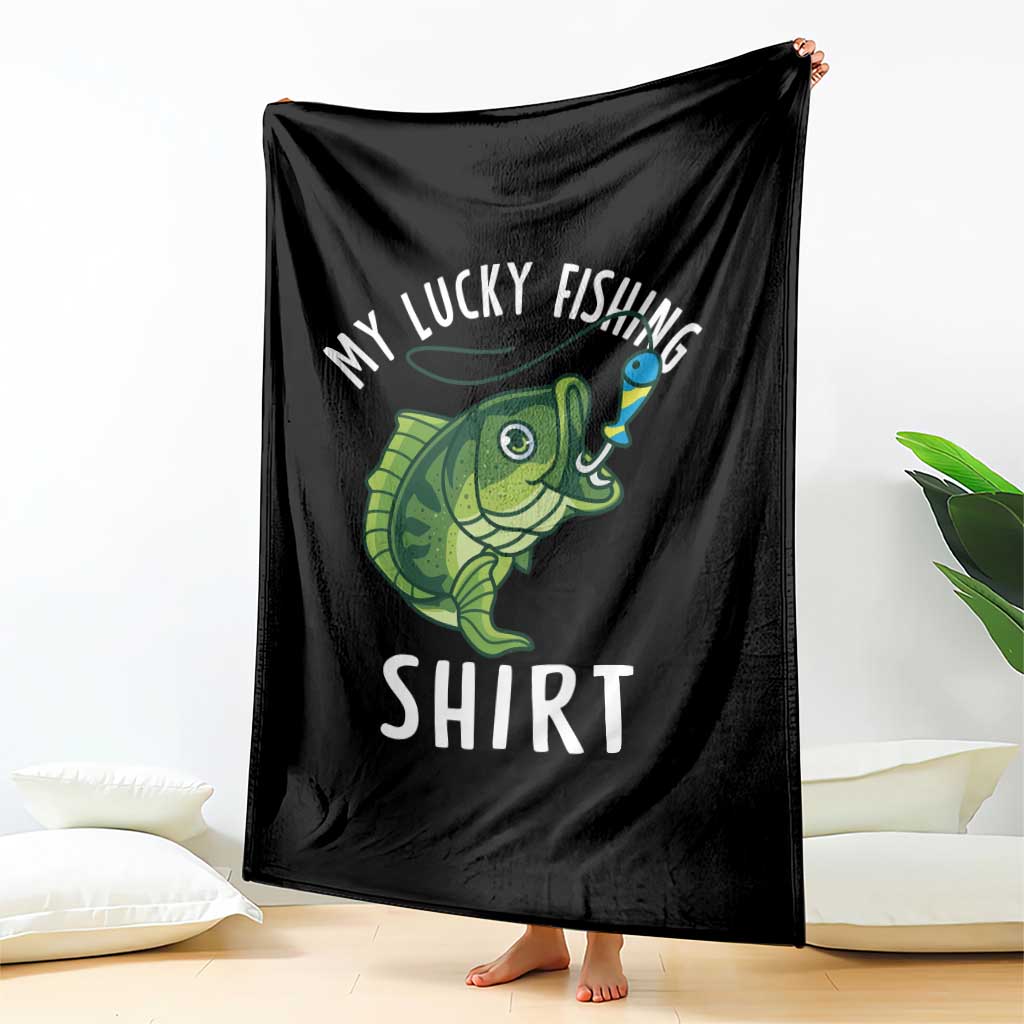 Lucky Fishing Throw Blanket Funny Fisherman Fish Lovers - Wonder Print Shop