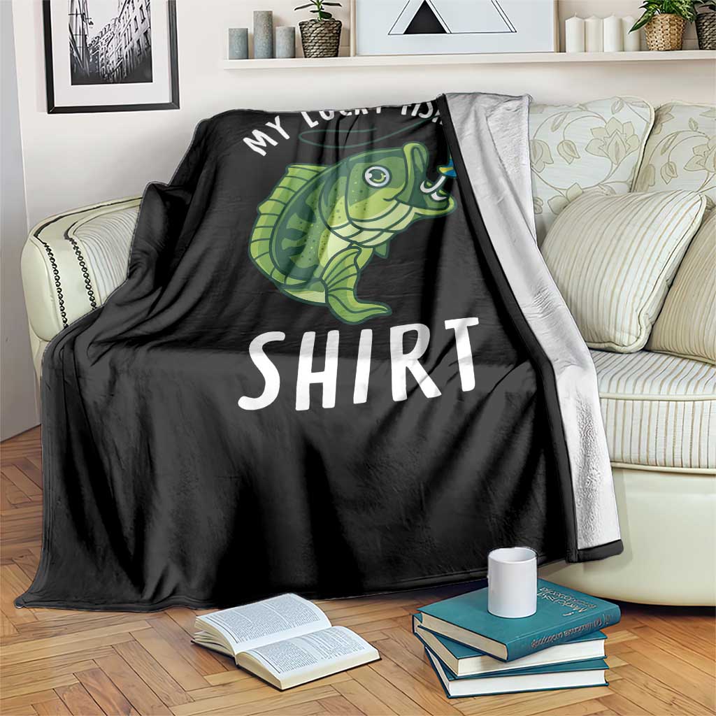 Lucky Fishing Throw Blanket Funny Fisherman Fish Lovers - Wonder Print Shop