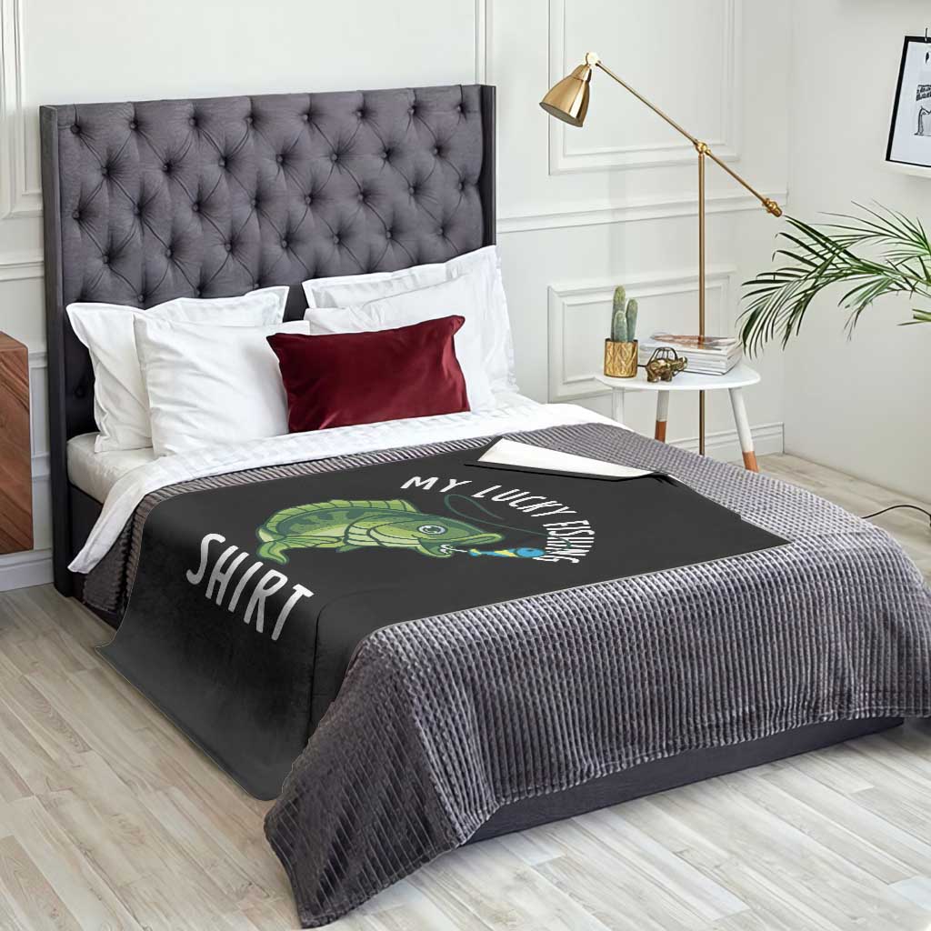 Lucky Fishing Throw Blanket Funny Fisherman Fish Lovers - Wonder Print Shop