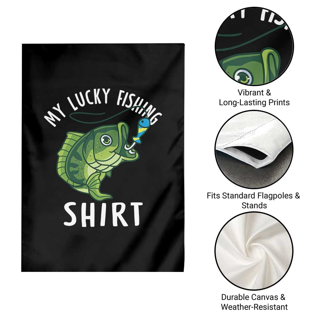 Lucky Fishing Garden Flag Funny Fisherman Fish Lovers - Wonder Print Shop