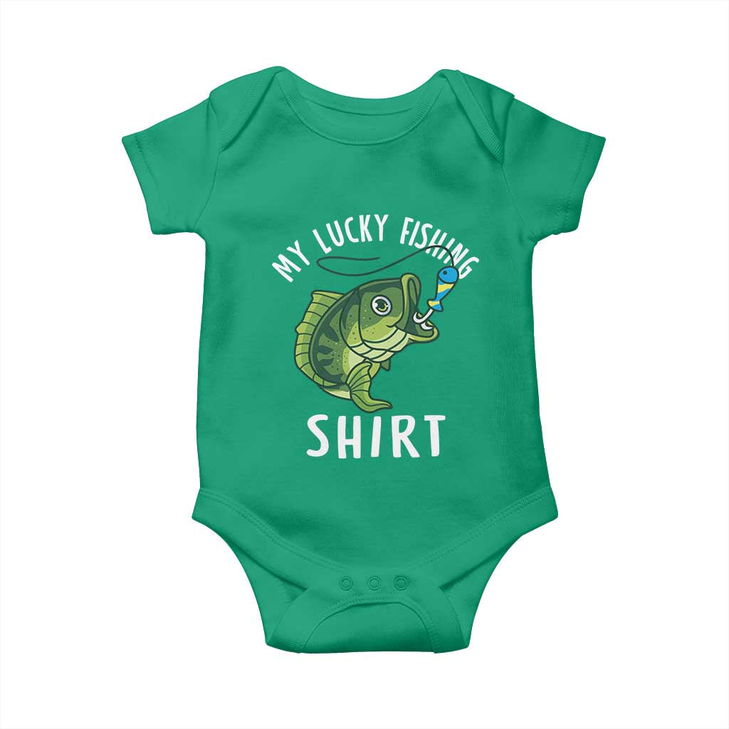 Lucky Fishing Baby Onesie Funny Fisherman Fish Lovers - Wonder Print Shop