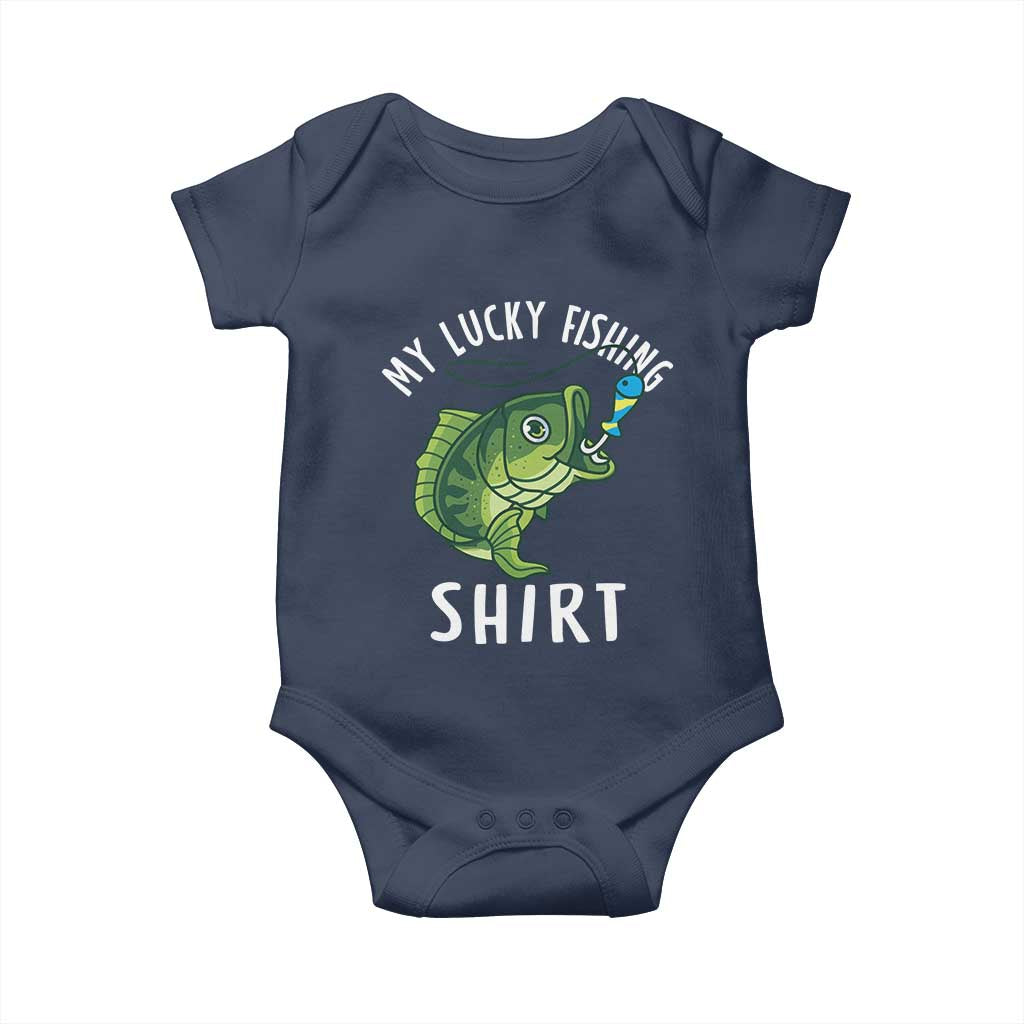 Lucky Fishing Baby Onesie Funny Fisherman Fish Lovers - Wonder Print Shop