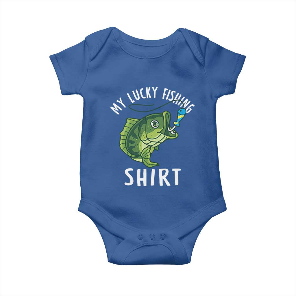Lucky Fishing Baby Onesie Funny Fisherman Fish Lovers - Wonder Print Shop