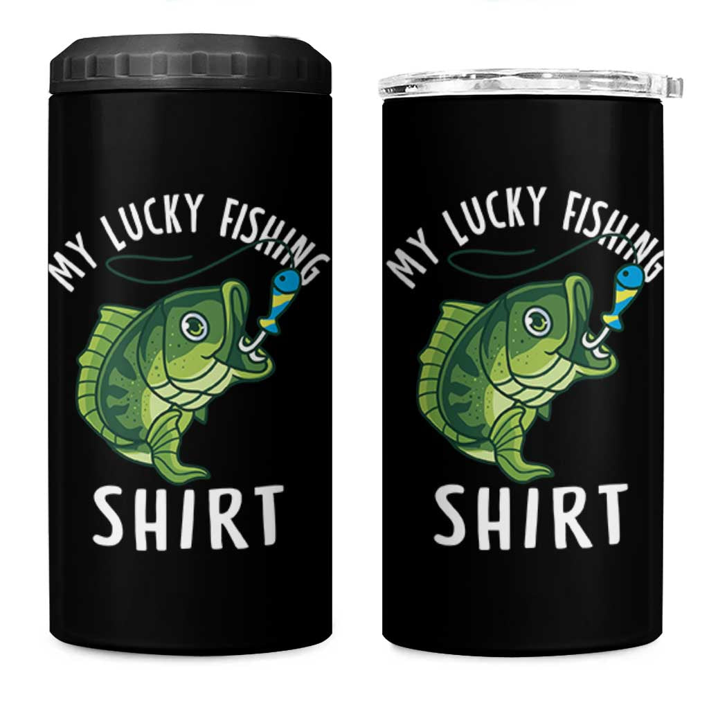 Lucky Fishing 4 in 1 Can Cooler Tumbler Funny Fisherman Fish Lovers - Wonder Print Shop