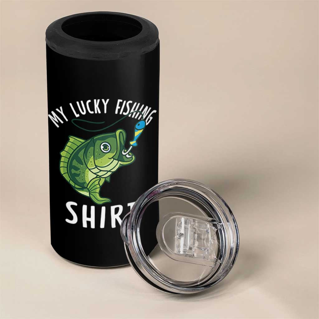 Lucky Fishing 4 in 1 Can Cooler Tumbler Funny Fisherman Fish Lovers - Wonder Print Shop