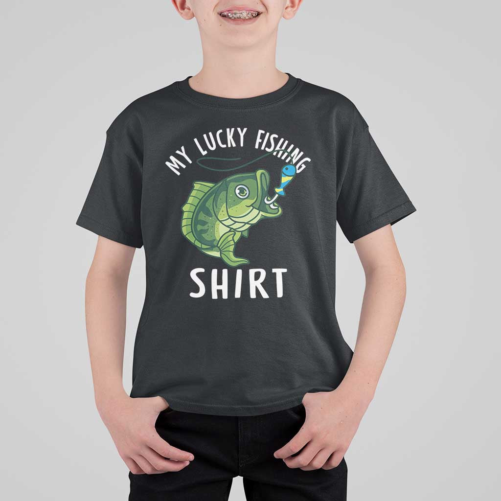Lucky Fishing T Shirt For Kid Funny Fisherman Fish Lovers - Wonder Print Shop