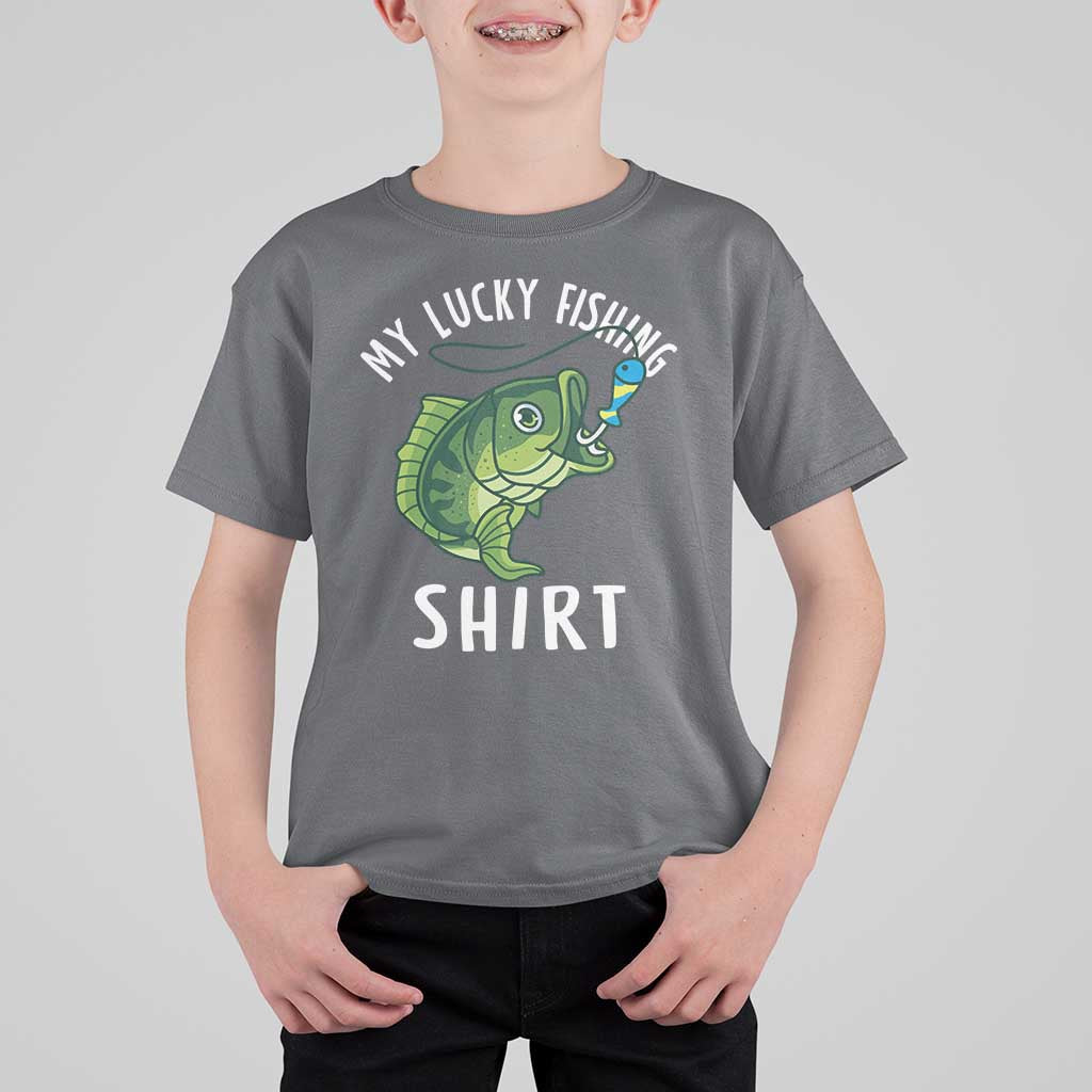 Lucky Fishing T Shirt For Kid Funny Fisherman Fish Lovers - Wonder Print Shop