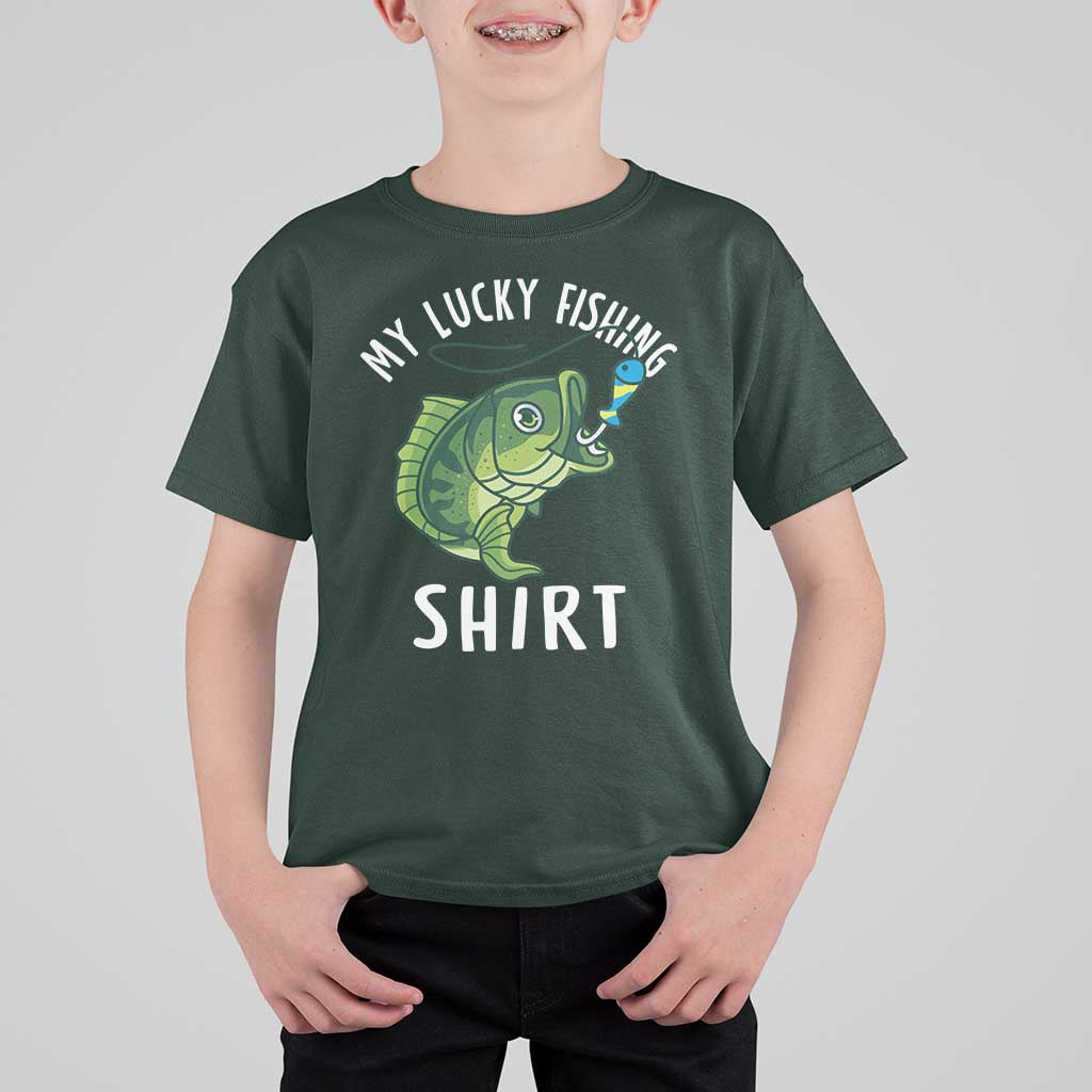 Lucky Fishing T Shirt For Kid Funny Fisherman Fish Lovers - Wonder Print Shop