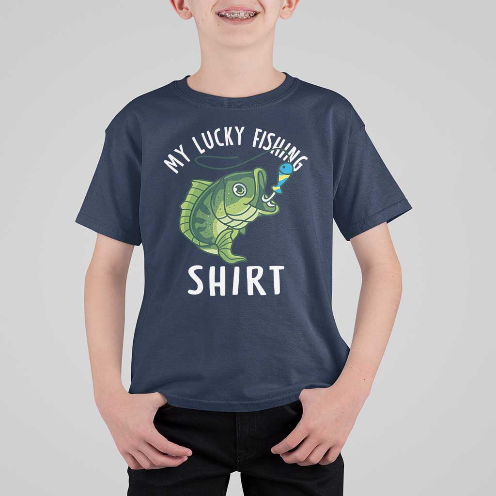 Lucky Fishing T Shirt For Kid Funny Fisherman Fish Lovers - Wonder Print Shop