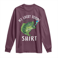 Lucky Fishing Long Sleeve Shirt Funny Fisherman Fish Lovers - Wonder Print Shop