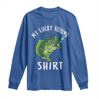 Lucky Fishing Long Sleeve Shirt Funny Fisherman Fish Lovers - Wonder Print Shop