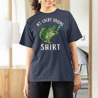 Lucky Fishing T Shirt For Women Funny Fisherman Fish Lovers - Wonder Print Shop