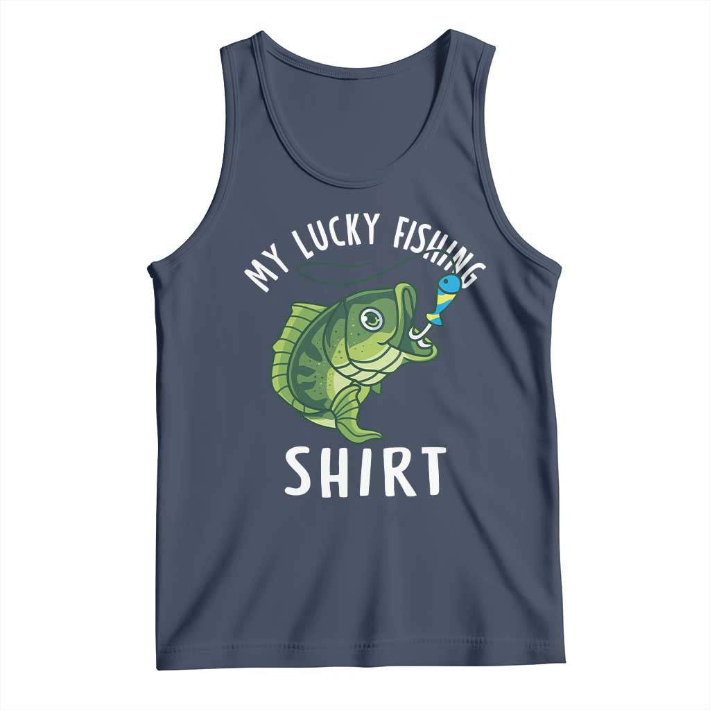 Lucky Fishing Tank Top Funny Fisherman Fish Lovers - Wonder Print Shop
