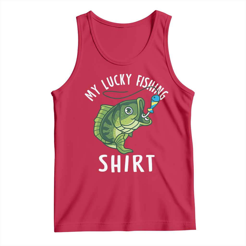 Lucky Fishing Tank Top Funny Fisherman Fish Lovers - Wonder Print Shop