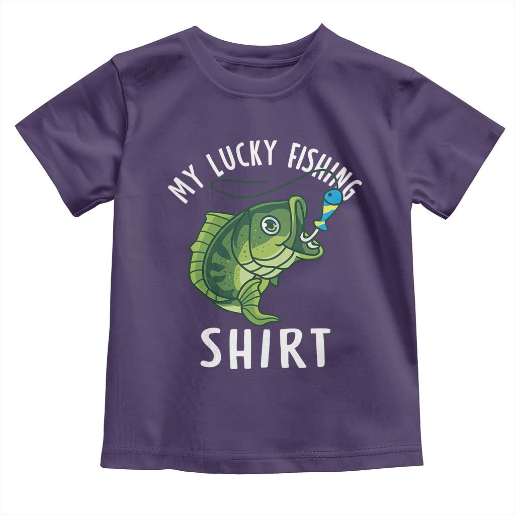 Lucky Fishing Toddler T Shirt Funny Fisherman Fish Lovers - Wonder Print Shop