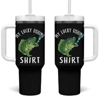 Lucky Fishing Tumbler With Handle Funny Fisherman Fish Lovers - Wonder Print Shop
