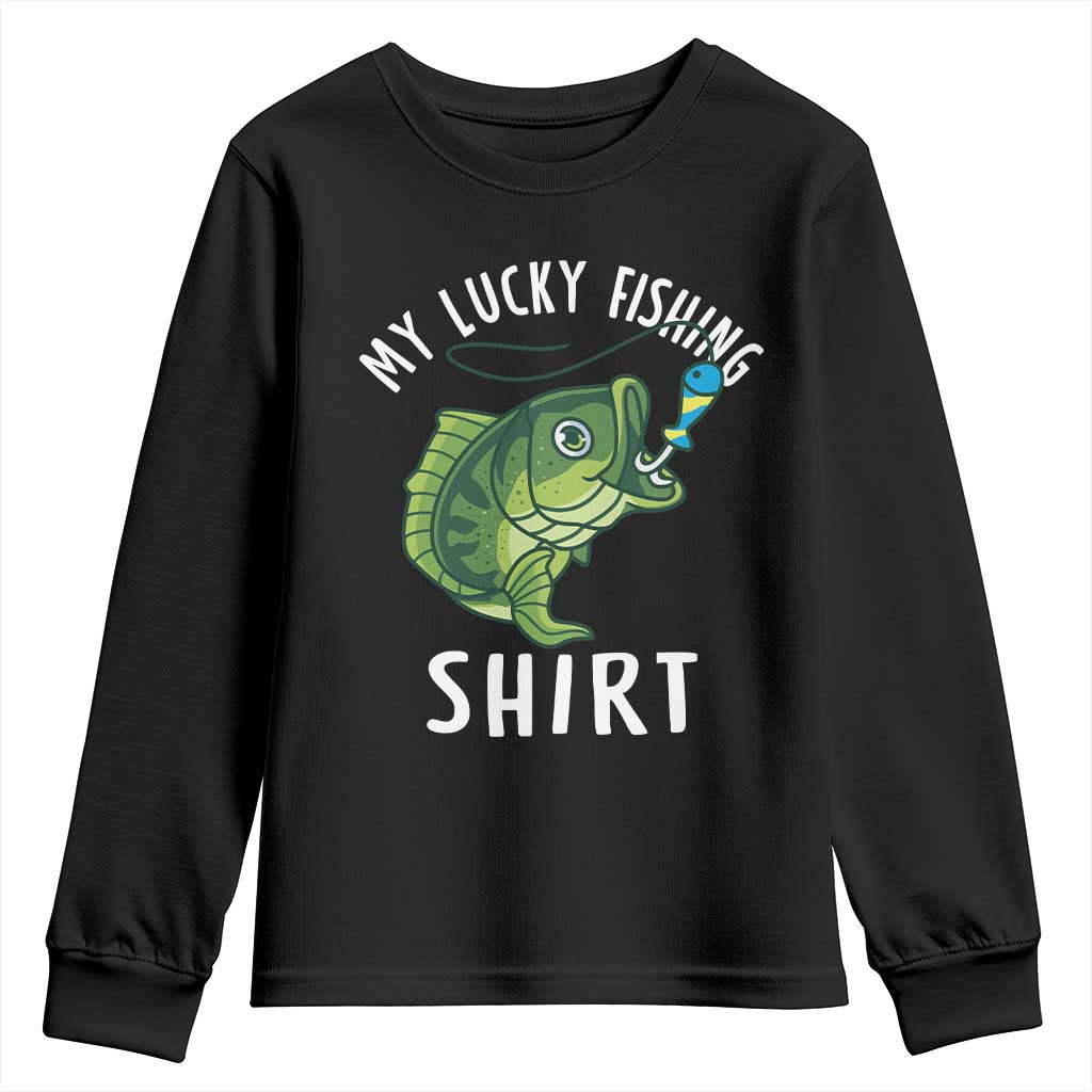 Lucky Fishing Youth Sweatshirt Funny Fisherman Fish Lovers - Wonder Print Shop