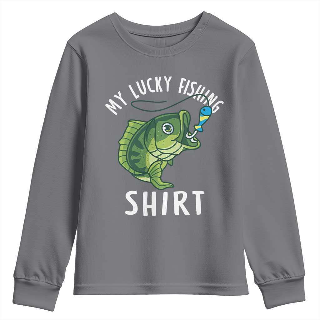 Lucky Fishing Youth Sweatshirt Funny Fisherman Fish Lovers - Wonder Print Shop