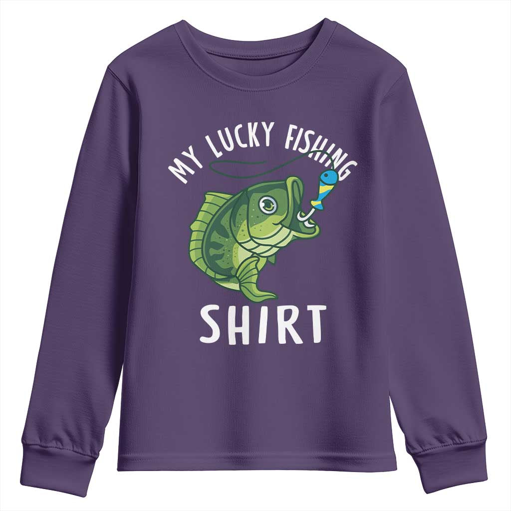 Lucky Fishing Youth Sweatshirt Funny Fisherman Fish Lovers - Wonder Print Shop