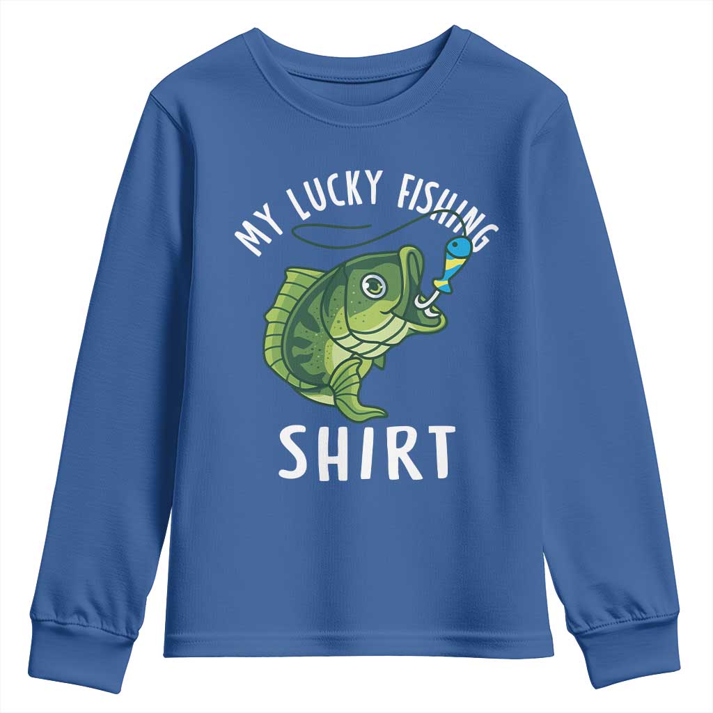 Lucky Fishing Youth Sweatshirt Funny Fisherman Fish Lovers - Wonder Print Shop