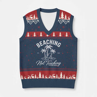 Retired Teacher V-Neck Knit Sweater Vest Beaching Not Teaching Retired Gifts For Teachers Retiring