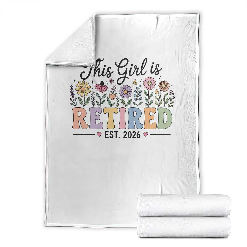 Retirement Gift For Her Throw Blanket This Girl Is Retired 2026 Floral Grandma Mom Teacher Coworker