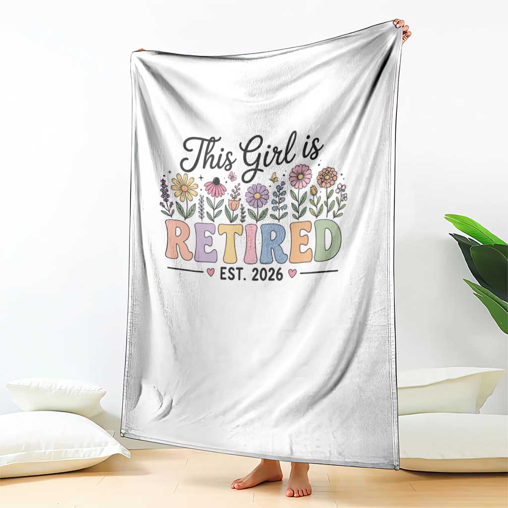 Retirement Gift For Her Throw Blanket This Girl Is Retired 2026 Floral Grandma Mom Teacher Coworker