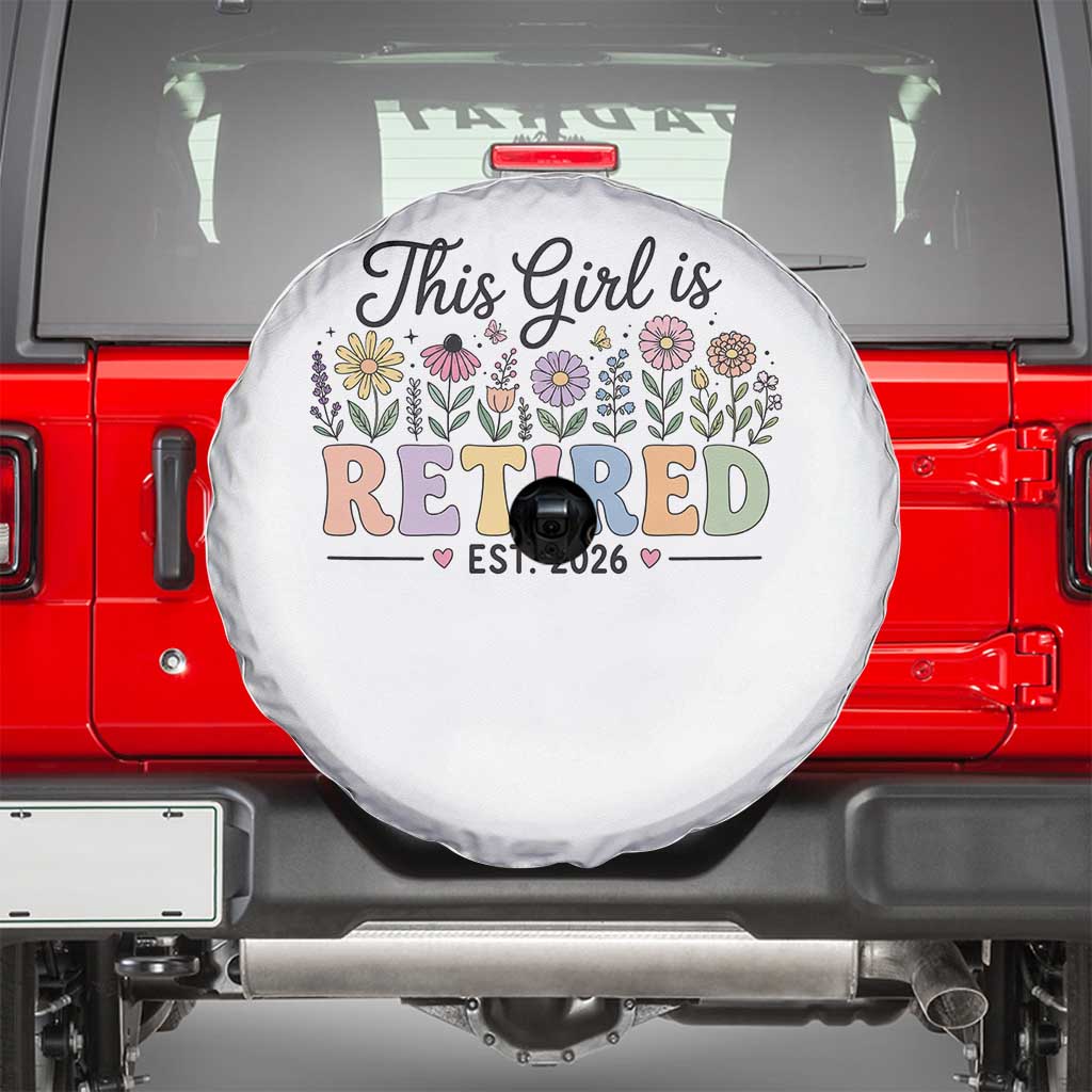 Retirement Gift For Her Spare Tire Cover This Girl Is Retired 2026 Floral Grandma Mom Teacher Coworker