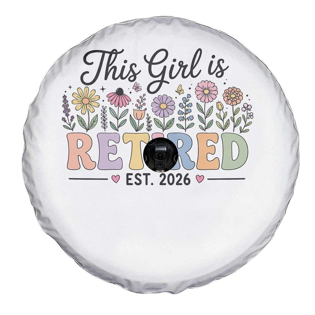 Retirement Gift For Her Spare Tire Cover This Girl Is Retired 2026 Floral Grandma Mom Teacher Coworker