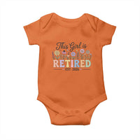 Retirement Gift For Her Baby Onesie This Girl Is Retired 2026 Floral Grandma Mom Teacher Coworker