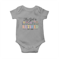 Retirement Gift For Her Baby Onesie This Girl Is Retired 2026 Floral Grandma Mom Teacher Coworker