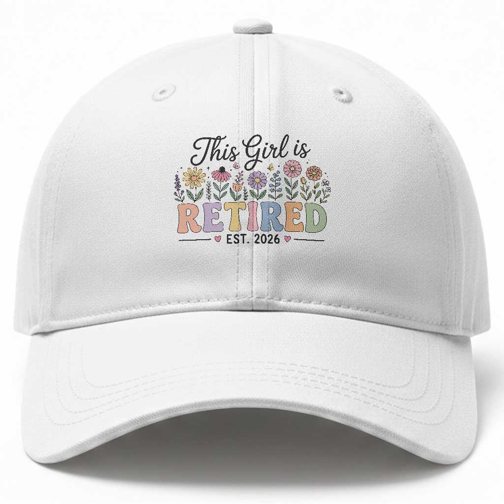 Retirement Gift For Her Baseball Cap This Girl Is Retired 2026 Floral Grandma Mom Teacher Coworker