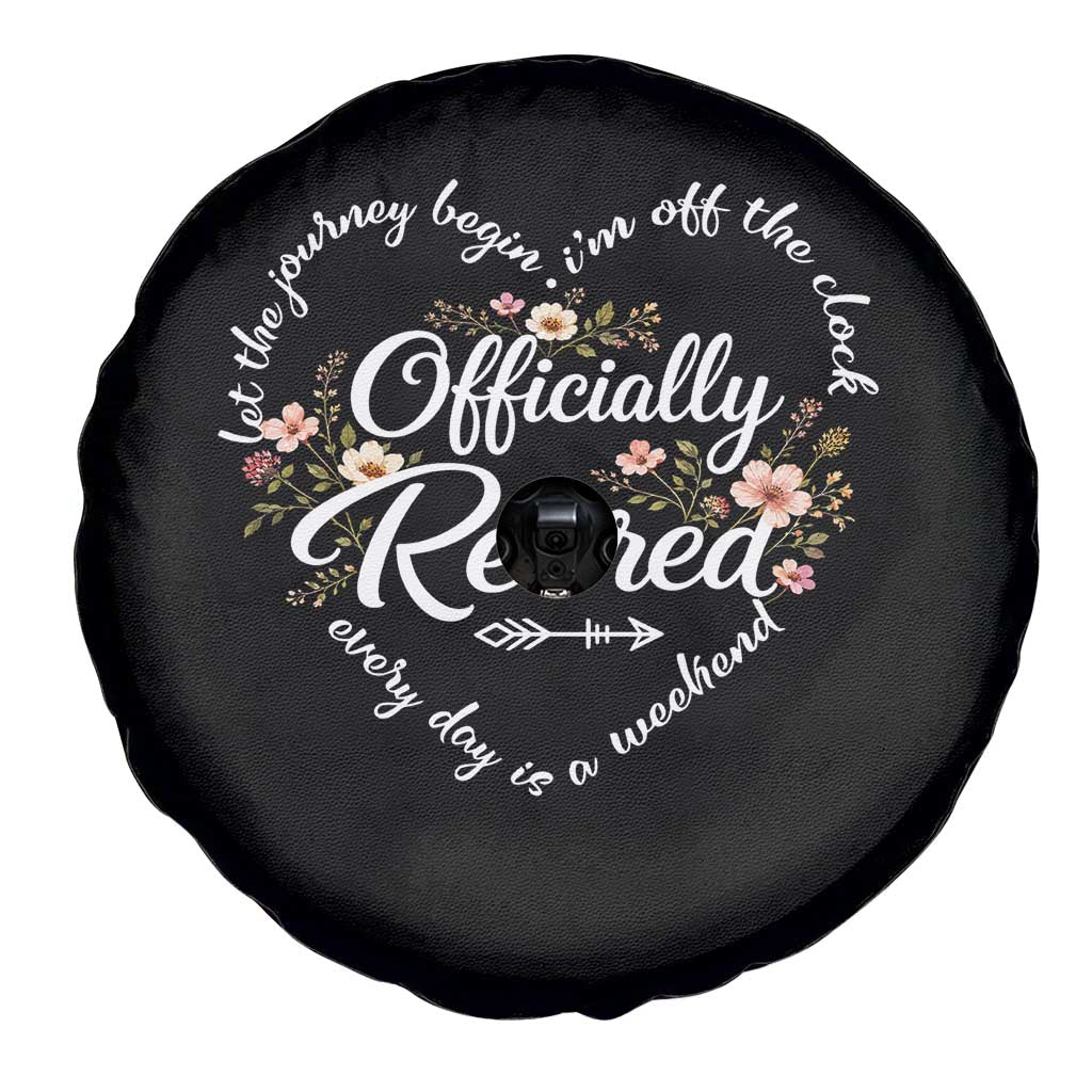 Officially Retired Spare Tire Cover Floral Teacher Retirement Coworker Gift Let The Journey Begin