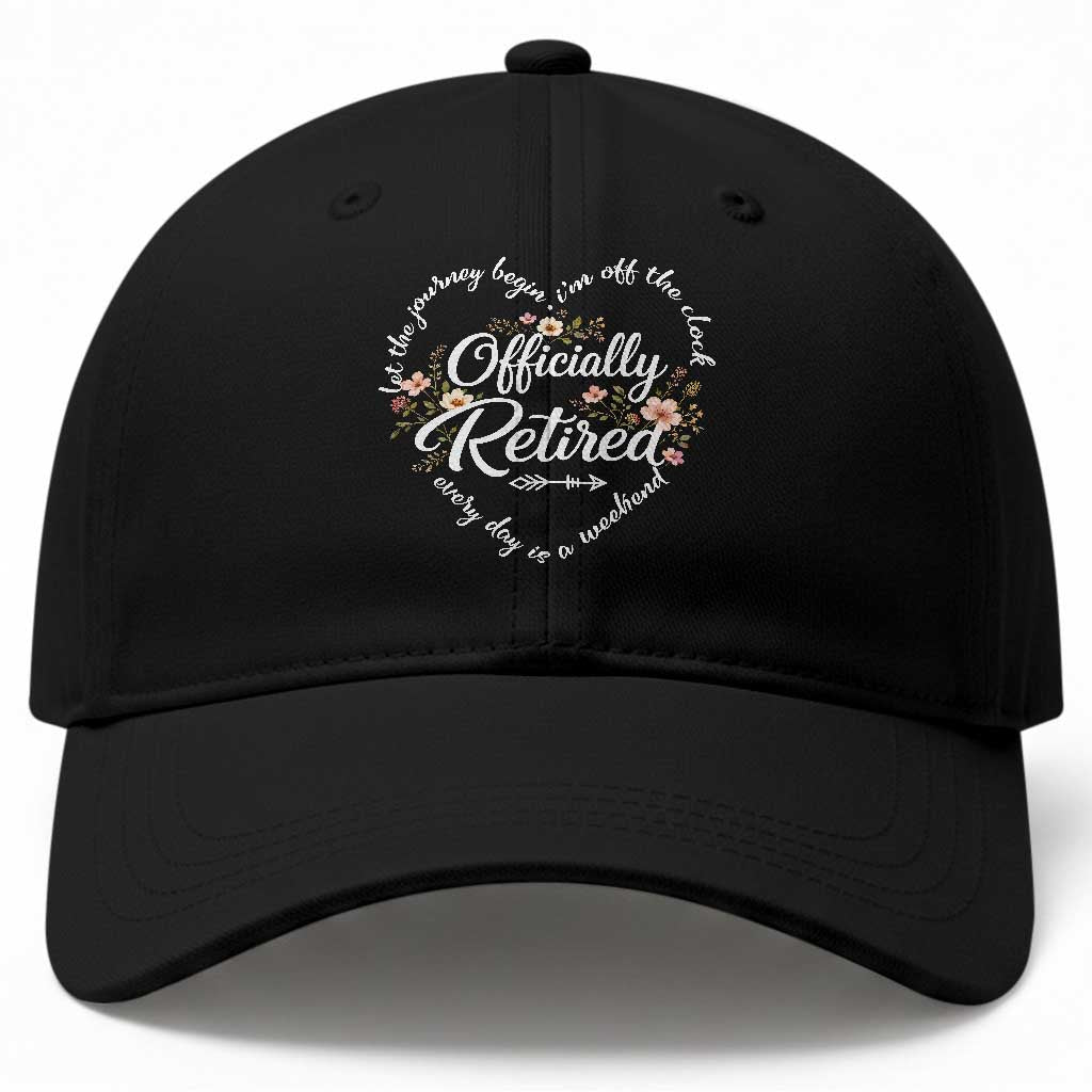 Officially Retired Baseball Cap Floral Teacher Retirement Coworker Gift Let The Journey Begin